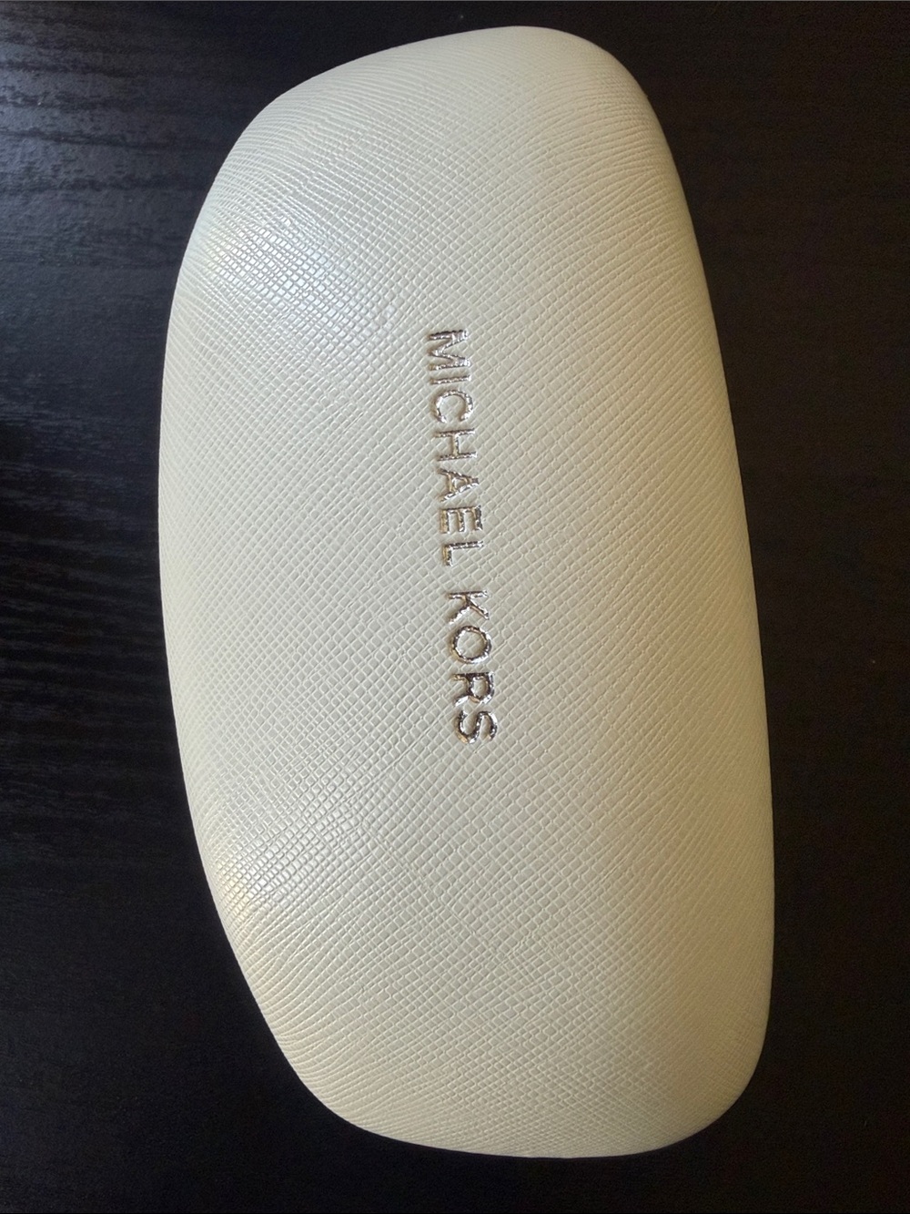 Michael Kors Cream Textured Sunglasses Case with Logo